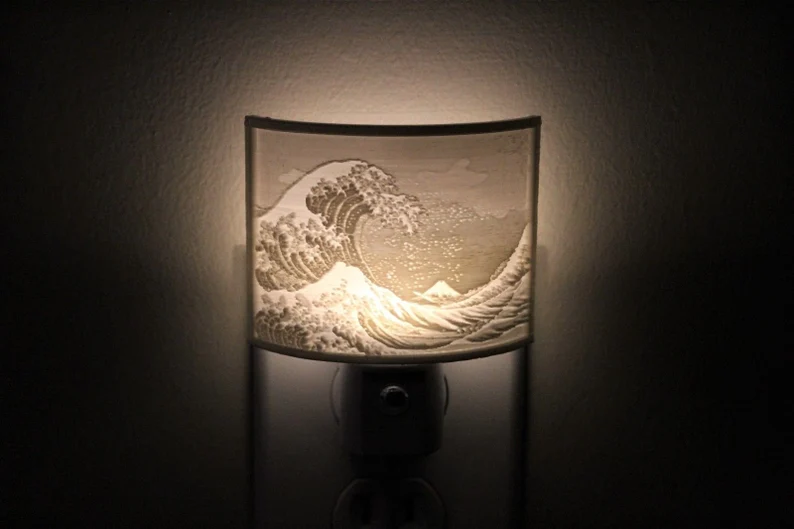 The Great Wave Lithophane Night Light